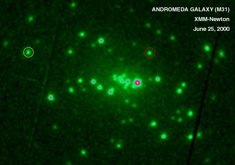 XMM Newton's view of M31's nucleus in June 2000