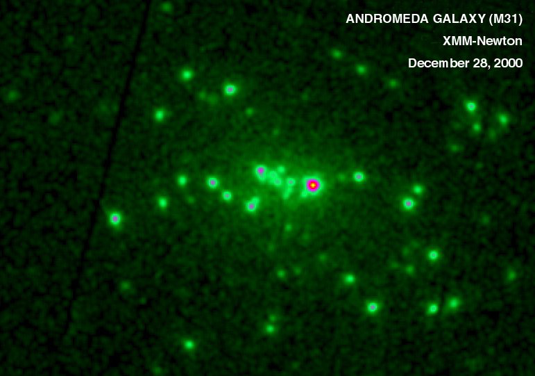 XMM Newton's view of M31's nucleus in December 2000
