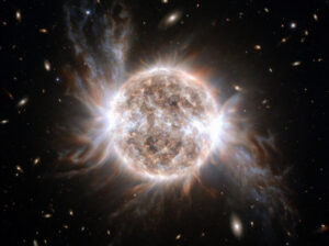 A depiction of a plasma Z-pinch creating a newborn hot star.