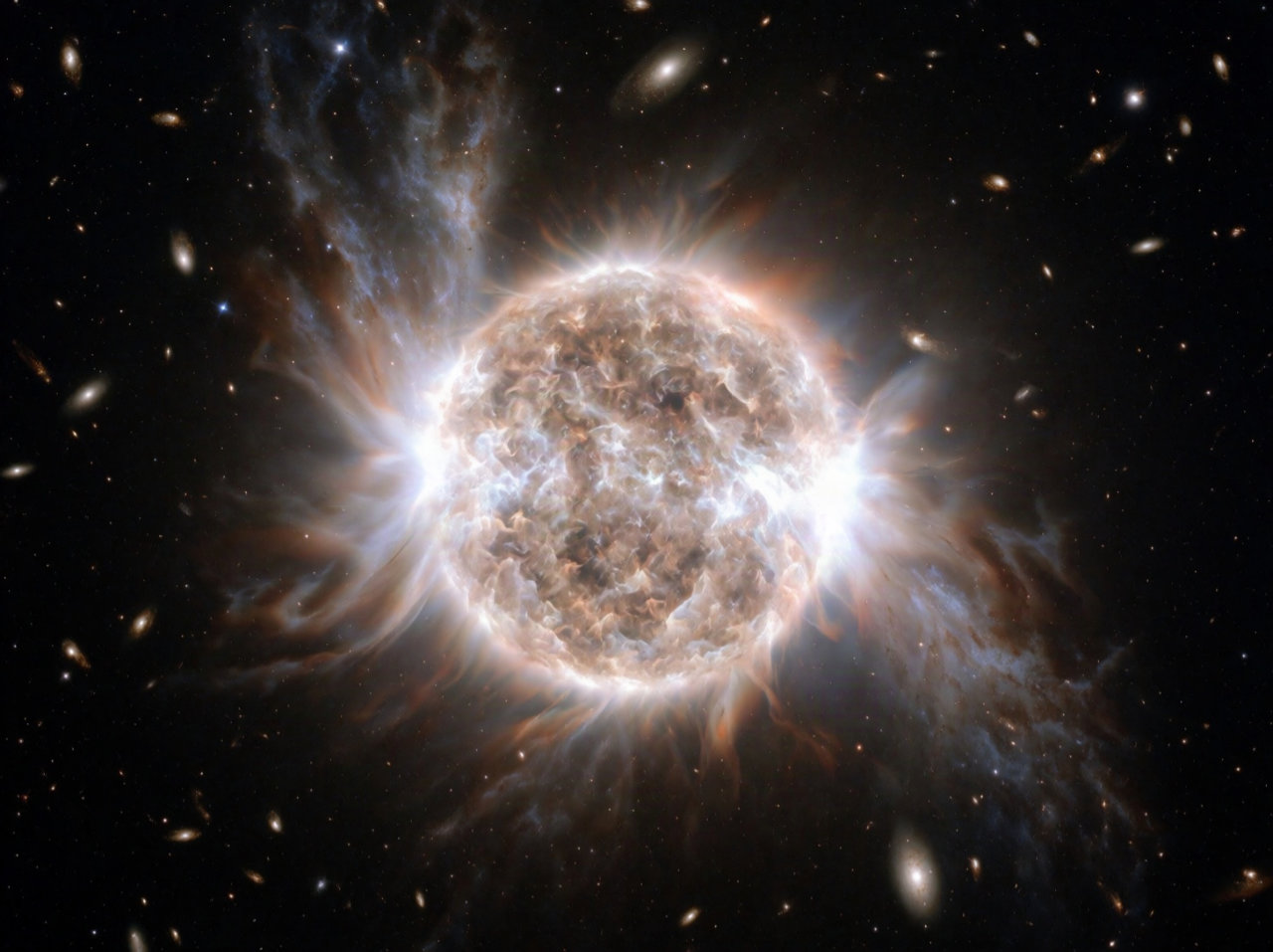 A depiction of a plasma Z-pinch creating a newborn hot star.