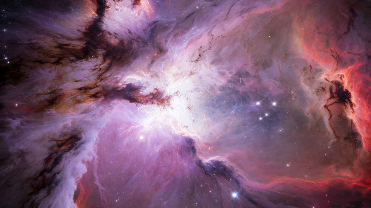 A depiction of a stellar plasma discharge